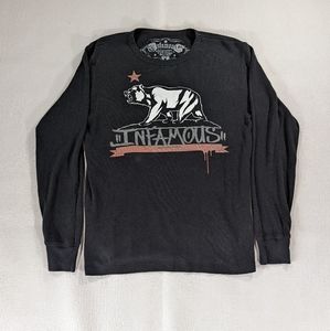 Infamous Crew Neck Graphic Black Shirt Size XL